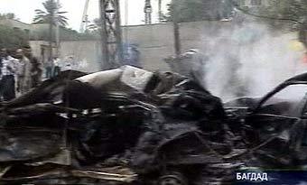 Взорванный автомобиль в Багдаде. Кадр НТВ 