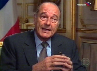 Президент Франции Жак Ширак. Кадр телеканала "Россия"