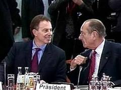 Тони Блэр и Жак Ширак, кадр НТВ, архив.