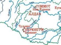 Фрагмент карты Якутии с сайта www.sakha.ru