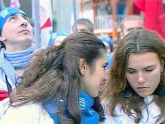 Съезд молодежного движения "Молодая гвардия", кадр Первого канала, архив Съезд молодежного движения "Молодая гвардия", кадр Первого канала, архив