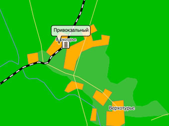 Поселок Привокзальный. Карта с сайта nakarte.ru
