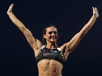 Елена Исинбаева на легкоатлетическом финале в Салониках. Фото ©AFP