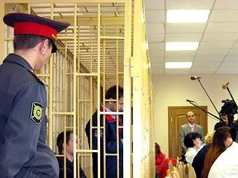 Фигуранты дела об убийстве Фотьянова в зале суда. Фото PrimaMedia