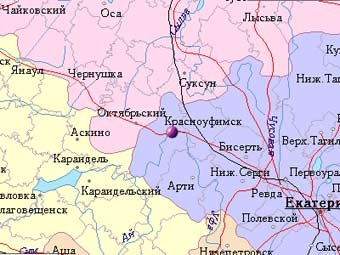 Красноуфимск на карте с сайта mojgorod.ru 