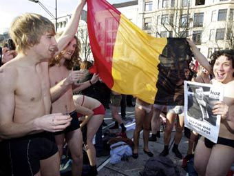 Акция протеста в Бельгии. Фото ©AFP