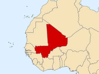Мали на карте Африки. Изображение с wikipedia.org