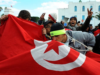 Демонстранты в Тунисе. Фото ©AFP