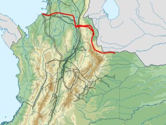Нефтепровод Cano Limon-Covenas на карте Колумбии. Изображение с wikipedia.org