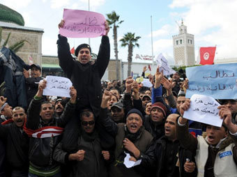 Акция протеста в Тунисе. Фото ©AFP