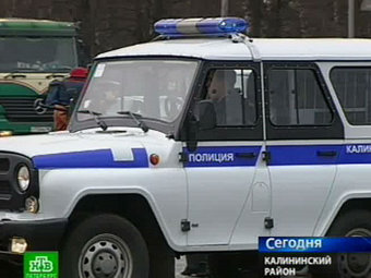 Полиция в Калининском районе Санкт-Петербурга. Кадр НТВ