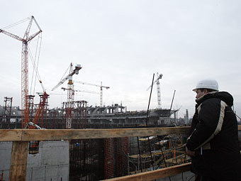 Вид на строительную площадку стадиона "Зенит" в Санкт-Петербурге. Фото РИА Новости,  Вадим Жернов