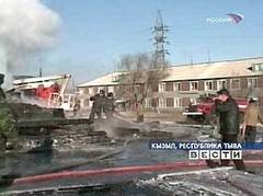 Обломки сгоревшего общежития. Кадр телеканала ''Россия''