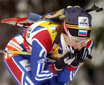 Победительница спринта в Рупольдинге Ольга Пылева. Фото с сайта biathlonphotos.narod.ru