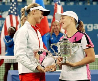 Елена Дементьева и Светлана Кузнецова после финала открытого чемпионата США. Фото с сайта tennisrulz.com