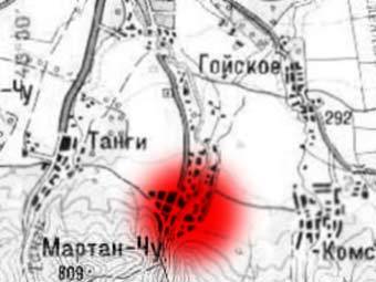 Фрагмент карты Урус-Мартановского района, архив Ленты.Ру